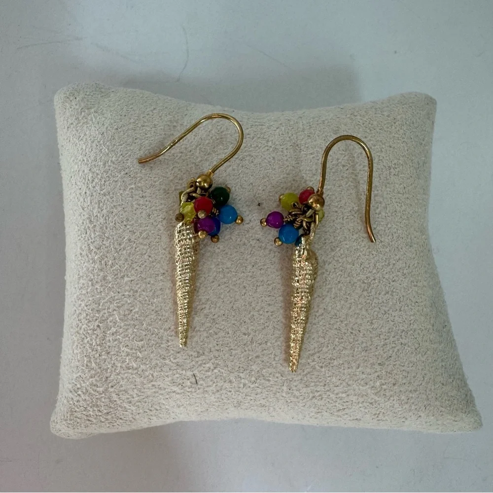 Rosantica Italy 925 Ice Cream Cone Beaded Statement Dangle Earrings - Picture 3 of 16